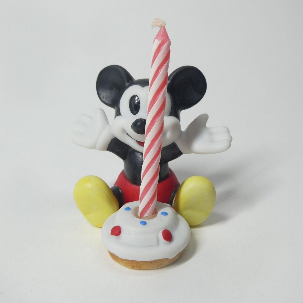 Mickey Mouse Birthday Candle Figurine - Vintage Schmid Bisque Porcelain